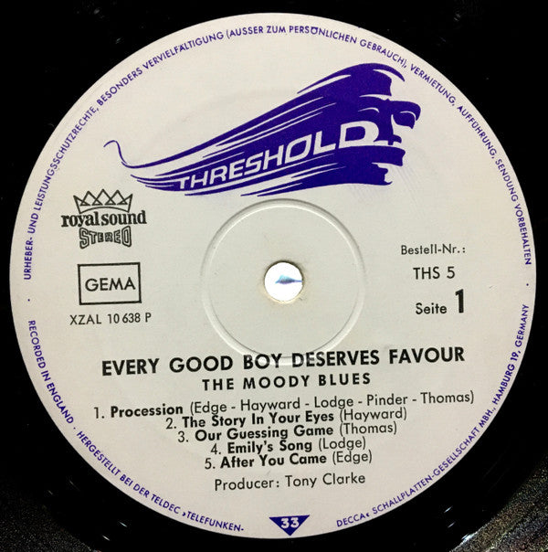The Moody Blues : Every Good Boy Deserves Favour (LP, Album, Gat)