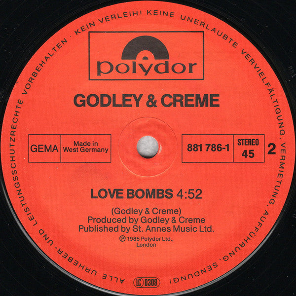 Godley & Creme : Cry (Extended Remix) (12", Maxi)