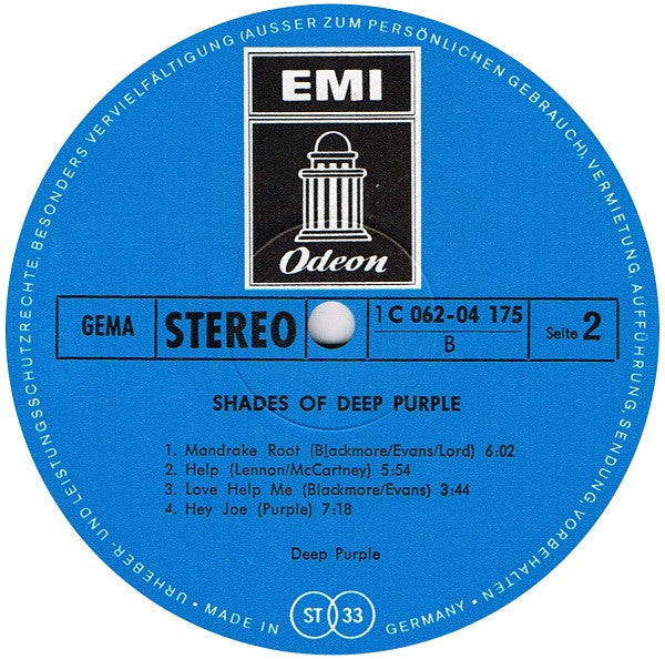 Deep Purple : Shades Of Deep Purple (LP, Album)