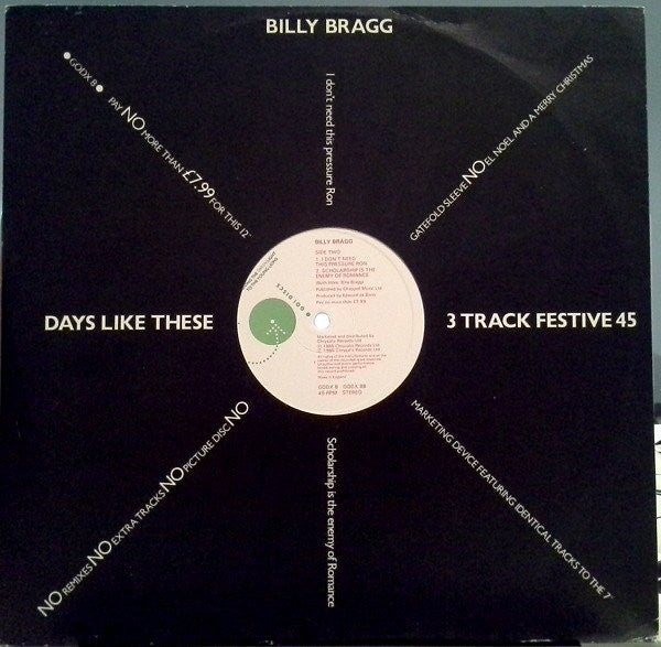 Billy Bragg : Days Like These (12")
