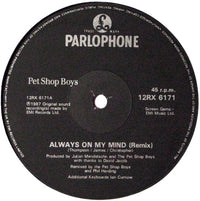 Pet Shop Boys : Always On My Mind (Remix) (12", Single)