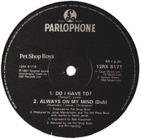 Pet Shop Boys : Always On My Mind (Remix) (12", Single)