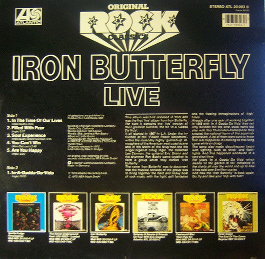 Iron Butterfly : Live (LP, Album)