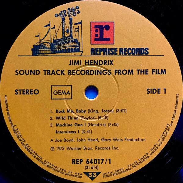 Jimi Hendrix : Sound Track Recordings From The Film "Jimi Hendrix" (2xLP)