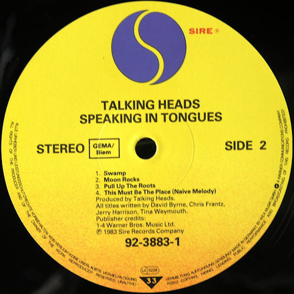 Talking Heads : Speaking In Tongues (LP, Album)