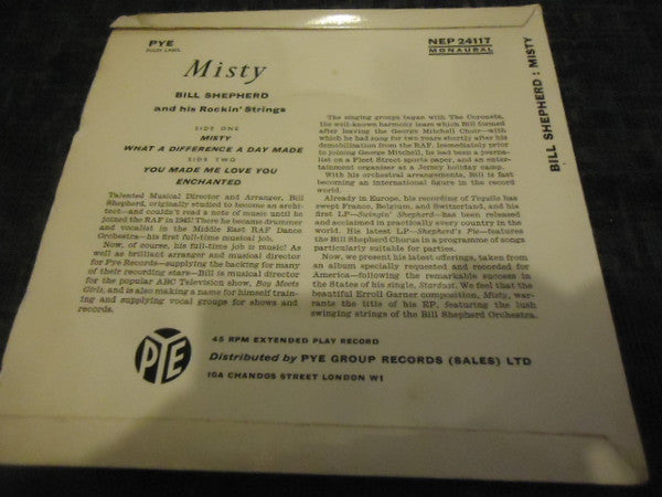 Bill Shepherd and his Rockin' Strings : Misty (7", EP, Mono)