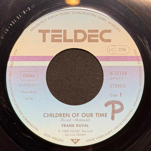 Frank Duval : Children Of Our Time (7", Single, Promo)