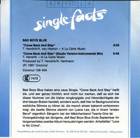 Bad Boys Blue : Come Back And Stay (7", Single)