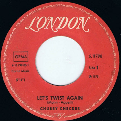 Chubby Checker : Let's Twist Again (7", Single, RE)