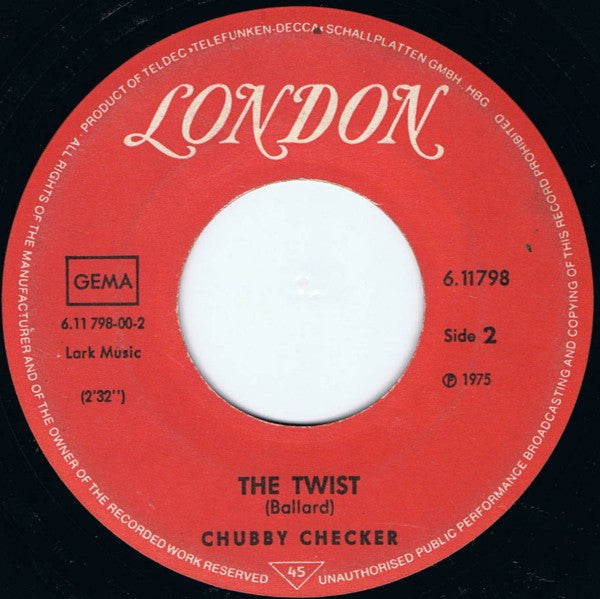 Chubby Checker : Let's Twist Again (7", Single, RE)
