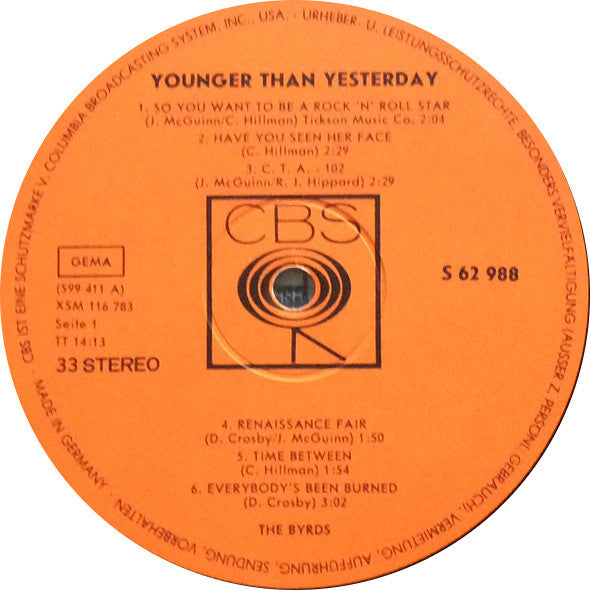 The Byrds : Younger Than Yesterday (LP, Album)