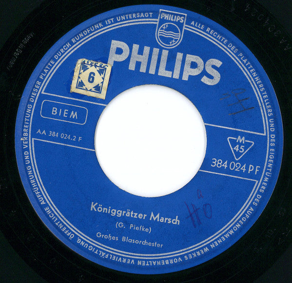 Großes Blasorchester* : Radetzky-Marsch (7", Mono)