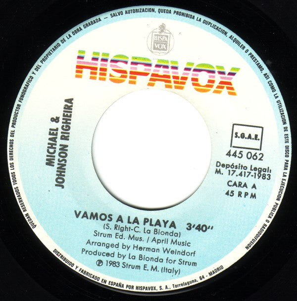 Righeira : Vamos A La Playa (7", Single)