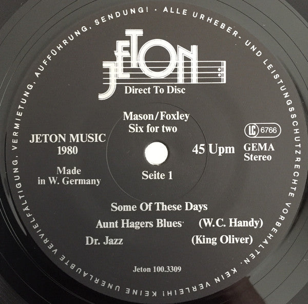 Rod Mason · Ray Foxley : Six For Two (12", Ltd)