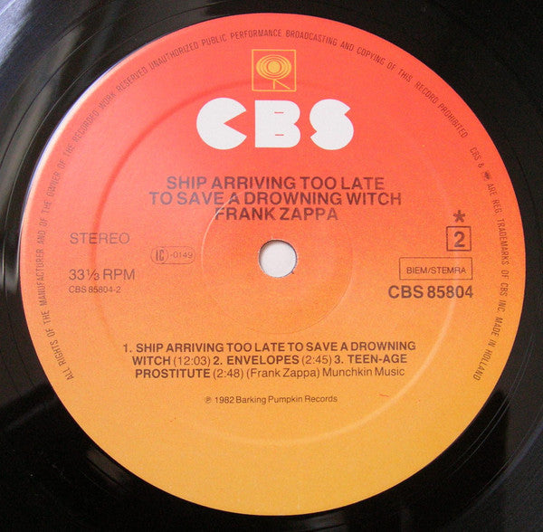 Zappa* : Ship Arriving Too Late To Save A Drowning Witch (LP, Album)