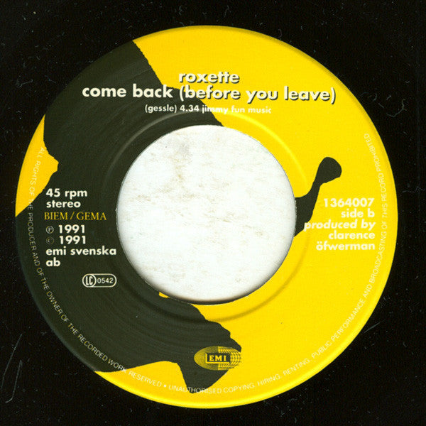 Roxette : Joyride (7", Single)