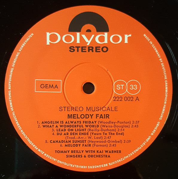 Tommy Reilly With Kai Warner Singers & Orchestra* : Melody Fair (LP, Album)