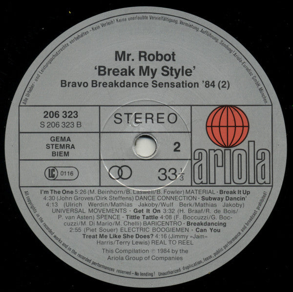 Various : Mr. Robot Break My Style - Bravo Break Dance Sensation '84 (2) (LP, Comp)