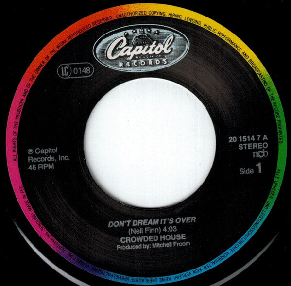 Crowded House : Don't Dream It's Over (7", Single)