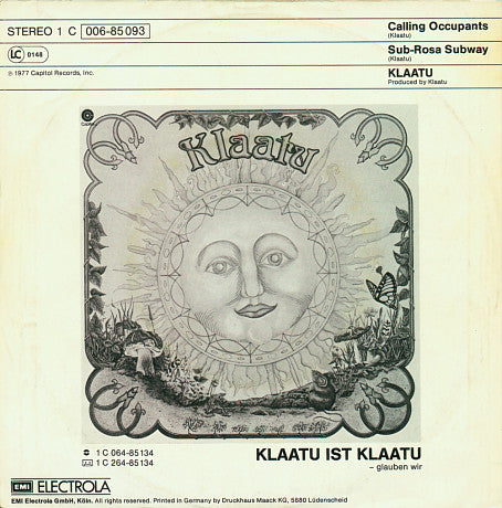 Klaatu : Calling Occupants / Sub-Rosa Subway (7", Single)