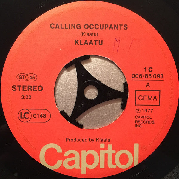 Klaatu : Calling Occupants / Sub-Rosa Subway (7", Single)