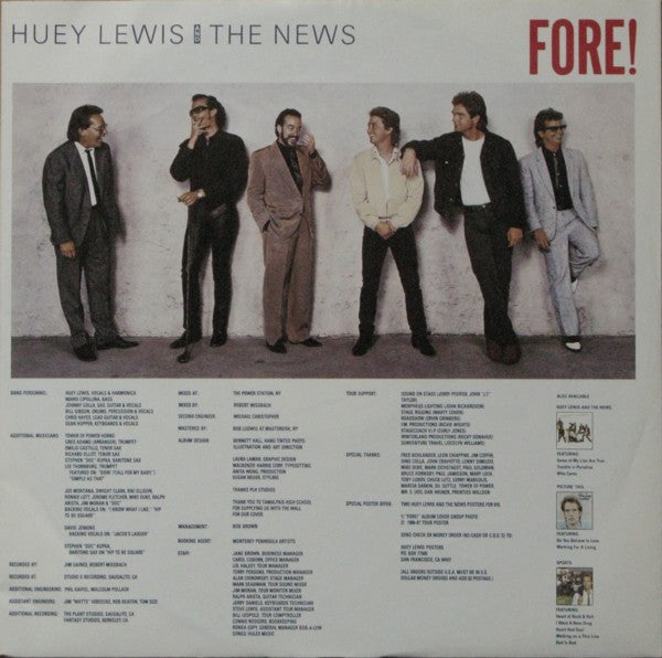 Huey Lewis And The News* : Fore! (LP, Album, Bla)