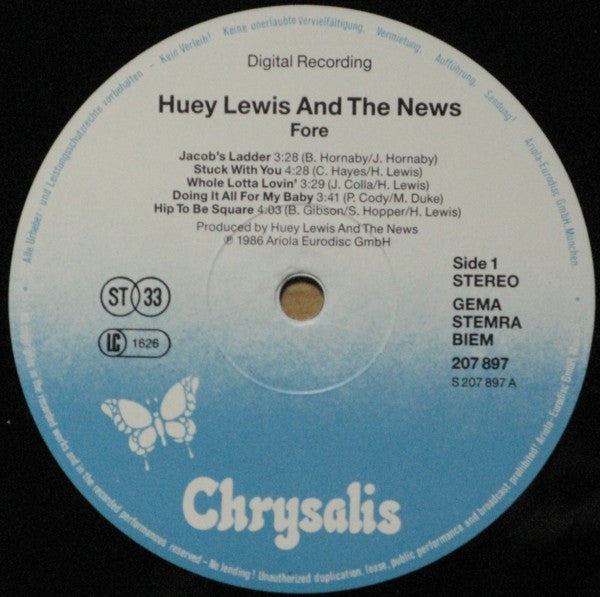 Huey Lewis And The News* : Fore! (LP, Album, Bla)