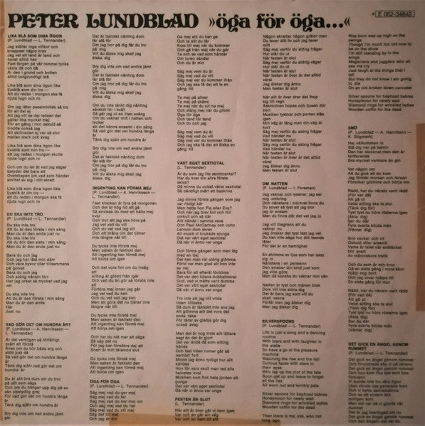 Peter Lundblad : Öga För Öga... (LP, Album)