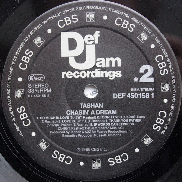Tashan : Chasin' A Dream (LP, Album)