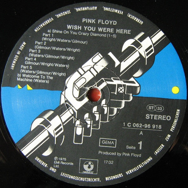 Pink Floyd : Wish You Were Here (LP, Album, Fir)