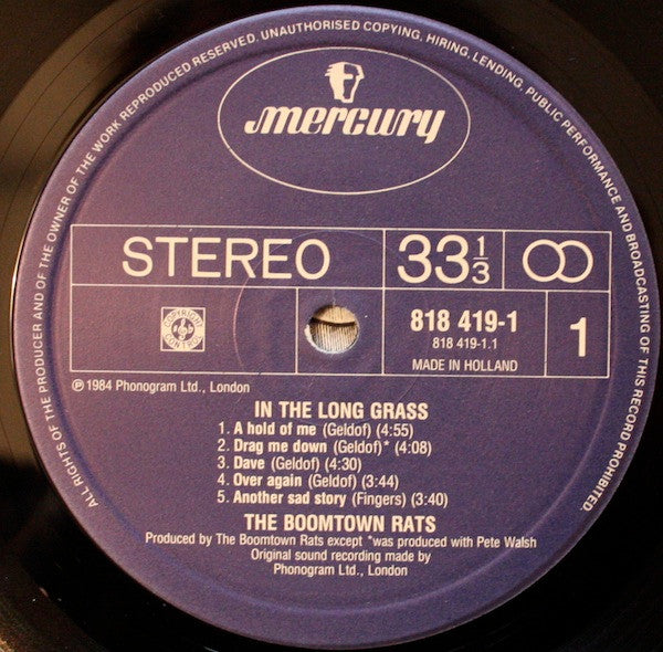 The Boomtown Rats : In The Long Grass (LP, Album)