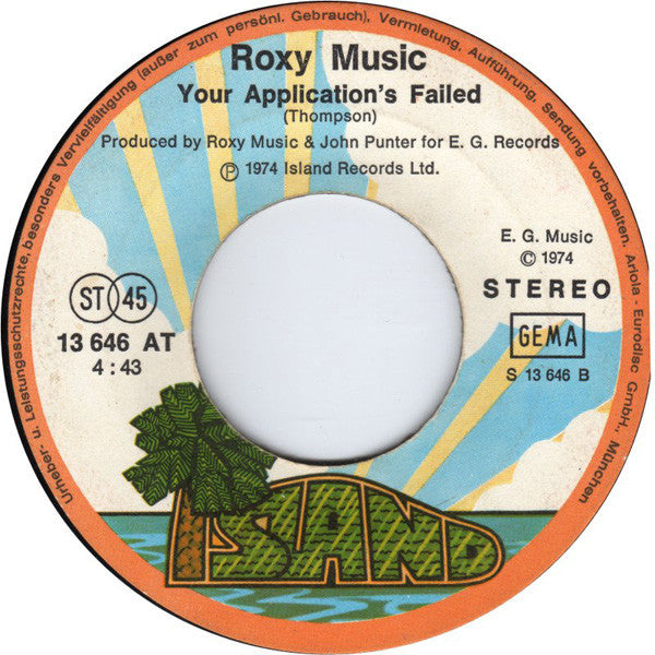Roxy Music : All I Want Is You (7", Single)