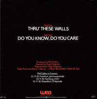 Phil Collins : Thru' These Walls (7", Single)