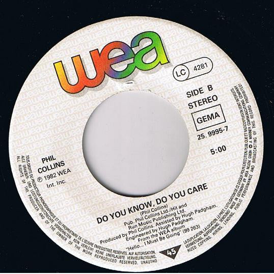 Phil Collins : Thru' These Walls (7", Single)