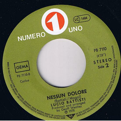 Lucio Battisti : Una Donna Per Amico / Nessun Dolore (7", Single)