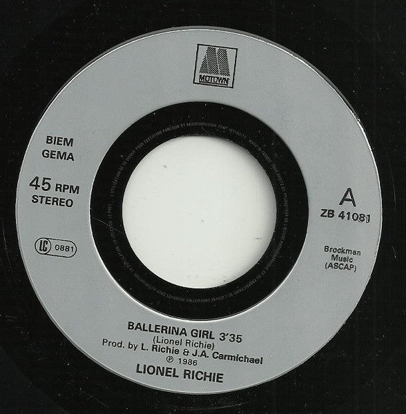 Lionel Richie : Ballerina Girl (7", Single)