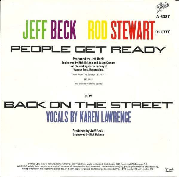 Jeff Beck And Rod Stewart : People Get Ready (7", Single)