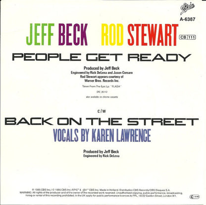 Jeff Beck And Rod Stewart : People Get Ready (7", Single)