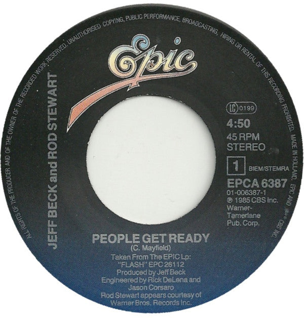 Jeff Beck And Rod Stewart : People Get Ready (7", Single)