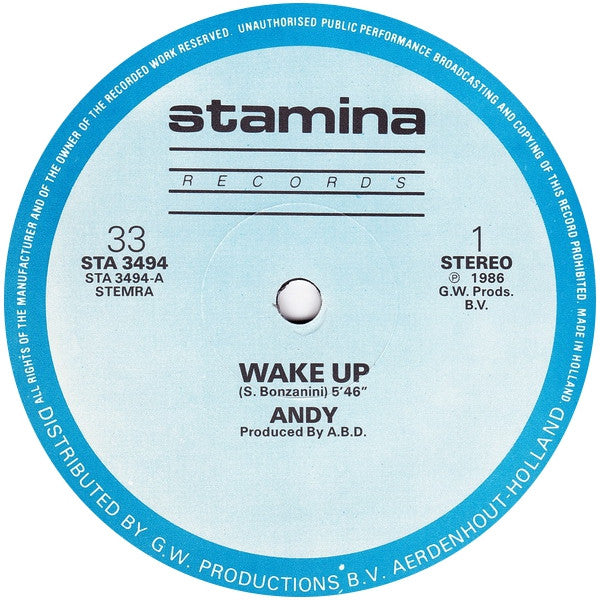 Andy (3) : Wake Up (12")