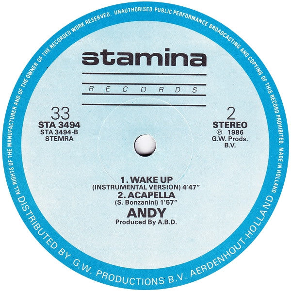 Andy (3) : Wake Up (12")