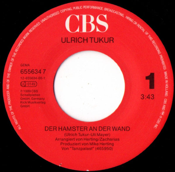 Ulrich Tukur : Der Hamster An Der Wand (7", Single)