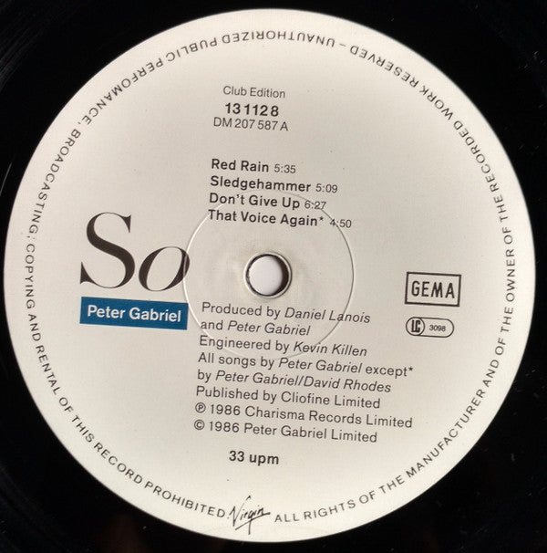 Peter Gabriel : So (LP, Album, Club)