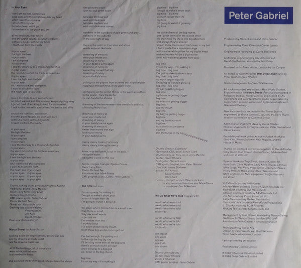 Peter Gabriel : So (LP, Album, Club)