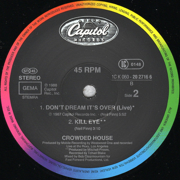 Crowded House : Better Be Home Soon (12", Single)