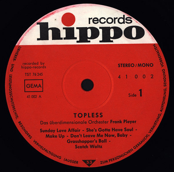 Orchester Frank Pleyer : Topless (LP, Album)
