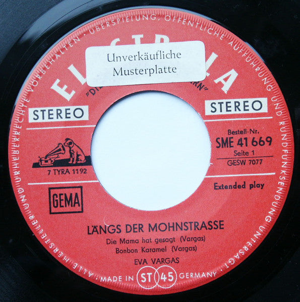 Eva Vargas : Längs Der Mohnstrasse (7", EP)