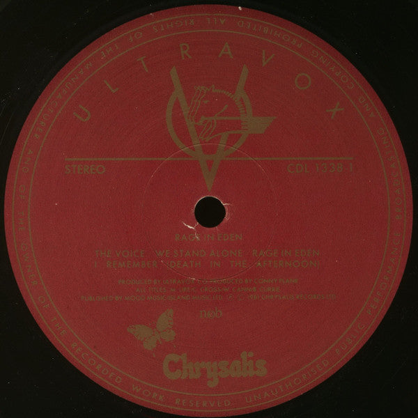 Ultravox : Rage In Eden (LP, Album)