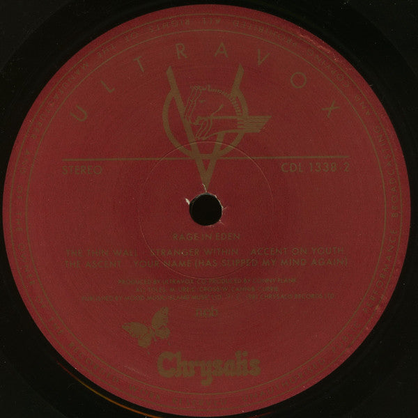 Ultravox : Rage In Eden (LP, Album)
