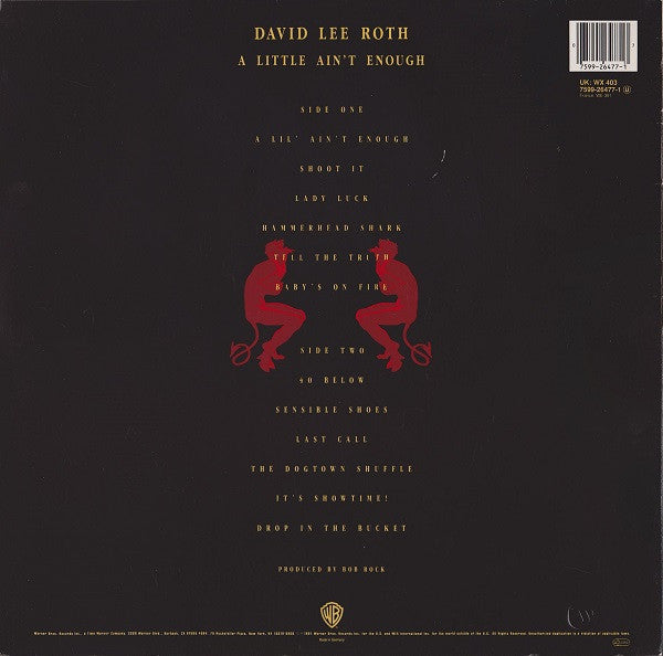David Lee Roth : A Little Ain't Enough (LP, Album)
